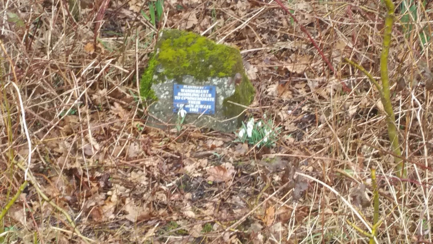 Memorial plaque for the Wanderlust Rambling Club: Alkborough Flats, North Lincolnshire.